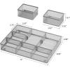 imageMarbrasse 3 Packs Desk Drawer Organizers Metal Mesh Dividers with 9 Adjustable Compartments Pen Organizer for Drawer Tray Box Accessories for DesktopKitchen MakeupPurpleSilver