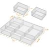 imageMarbrasse 3 Packs Desk Drawer Organizers Metal Mesh Dividers with 9 Adjustable Compartments Pen Organizer for Drawer Tray Box Accessories for DesktopKitchen MakeupPurpleWhite