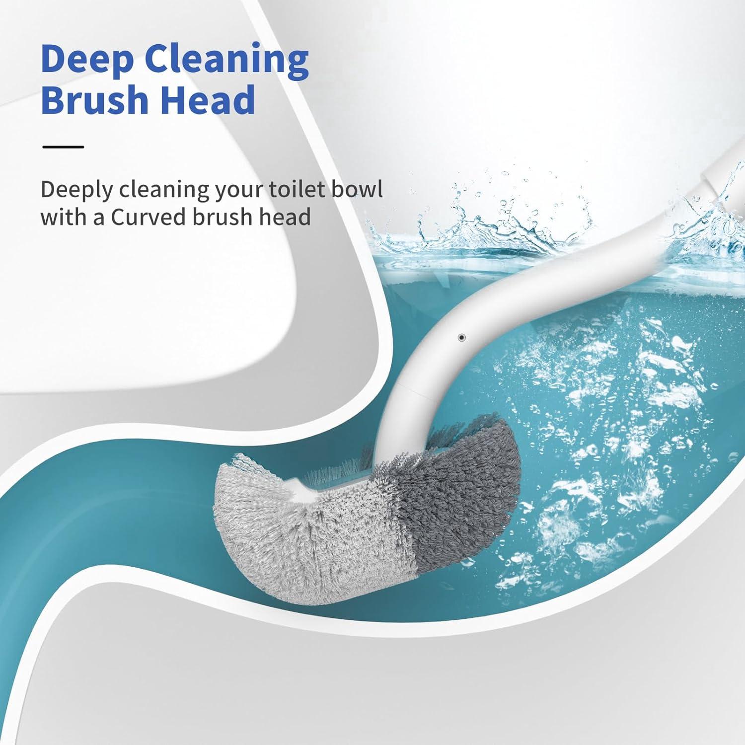 imageMarbarsse Bathroom Toilet Bowl Brush and Holder Curved Design Toilet Brush for Deep Cleaning Under Rim Best Toilet Brush Set Easy Handy CompactToilet BowlCleaner Brush for Bathroom 4 Pack1 Pack  Dismount