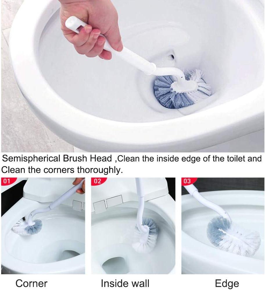 imageMarbarsse Bathroom Toilet Bowl Brush and Holder Curved Design Toilet Brush for Deep Cleaning Under Rim Best Toilet Brush Set Easy Handy CompactToilet BowlCleaner Brush for Bathroom 4 Pack4p