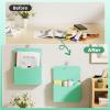 imageMagnetic File Holder  Magnetic Paper Holder Pocket Organizer Office Supplies Storage Mail Organizer for NotebooksPlannersLetter BlueGreen Holder2L