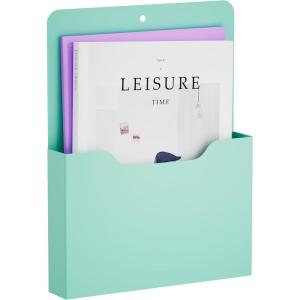 imageMagnetic File Holder  Magnetic Paper Holder Pocket Organizer Office Supplies Storage Mail Organizer for NotebooksPlannersLetter BlueGreen HolderL