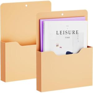 imageMagnetic File Holder  Magnetic Paper Holder Pocket Organizer Office Supplies Storage Mail Organizer for NotebooksPlannersLetter BlueOrange Holder2L