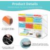 imageMarbrasse Clear Pen Organizer Storage Acrylic Desk Organizer with 12 Compartments Pen Holder for Desk Desktop Art Organizer for Office School Art Supplies Acrylic Pen Holder with DrawerAcrylic 10G