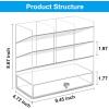 imageMarbrasse Clear Pen Organizer Storage Acrylic Desk Organizer with 12 Compartments Pen Holder for Desk Desktop Art Organizer for Office School Art Supplies Acrylic Pen Holder with DrawerAcrylic 10G with Drawer