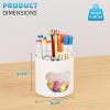 imageMarbrasse Desk Organizer Cute Pen Holder for Desk Pencil Pen Organizer for Classroom Must Haves Art Supply Storage Box Caddy for Office Home White ampamp White Bear Head one sizeWhite