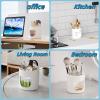 imageMarbrasse Desk Organizer Cute Pen Holder for Desk Pencil Pen Organizer for Classroom Must Haves Art Supply Storage Box Caddy for Office Home White ampamp White Bear Head one sizeWhite