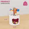 imageMarbrasse Desk Organizer Cute Pen Holder for Desk Pencil Pen Organizer for Classroom Must Haves Art Supply Storage Box Caddy for Office Home White ampamp White Bear Head one sizeRed