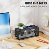 imageMarbrasse 3 Pack Cable Management Box Metal Mesh Cord Organizer Box for TV Wires Electrical Hiding Power Strip  Under Desk Cable Storage Box with Cable ClipsampampReusable Cable Ties for HomeOfficeBlack