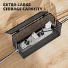 imageMarbrasse 3 Pack Cable Management Box Metal Mesh Cord Organizer Box for TV Wires Electrical Hiding Power Strip  Under Desk Cable Storage Box with Cable ClipsampampReusable Cable Ties for HomeOfficeBlack