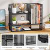 imageMarbrasse 3Tier Desk Shelf Organizer with Handle Desktop Bookshelf File Holder Mesh Display Shelf Organizer Storage Rack for Office Home Supplies Kitchen BlackDesk Shelf Organizer  Black