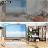 imageMarbrasse 3Tier Desk Shelf Organizer with Handle Desktop Bookshelf File Holder Mesh Display Shelf Organizer Storage Rack for Office Home Supplies Kitchen BlackDesk Shelf Organizer  Black