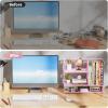 imageMarbrasse 3Tier Desk Shelf Organizer with Handle Desktop Bookshelf File Holder Mesh Display Shelf Organizer Storage Rack for Office Home Supplies Kitchen BlackDesk Shelf Organizer  Pink