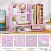 imageMarbrasse 3Tier Desk Shelf Organizer with Handle Desktop Bookshelf File Holder Mesh Display Shelf Organizer Storage Rack for Office Home Supplies Kitchen BlackDesk Shelf Organizer  Purple