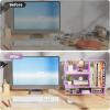 imageMarbrasse 3Tier Desk Shelf Organizer with Handle Desktop Bookshelf File Holder Mesh Display Shelf Organizer Storage Rack for Office Home Supplies Kitchen BlackDesk Shelf Organizer  Purple