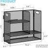 imageMarbrasse 3Tier Desk Shelf Organizer with Handle Desktop Bookshelf File Holder Mesh Display Shelf Organizer Storage Rack for Office Home Supplies Kitchen BlackDesk Shelf Organizer  Black