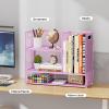imageMarbrasse 3Tier Desk Shelf Organizer with Handle Desktop Bookshelf File Holder Mesh Display Shelf Organizer Storage Rack for Office Home Supplies Kitchen BlackDesk Shelf Organizer  Purple