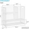 imageMarbrasse 3Tier Desk Shelf Organizer with Handle Desktop Bookshelf File Holder Mesh Display Shelf Organizer Storage Rack for Office Home Supplies Kitchen BlackDesk Shelf Organizer  White