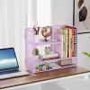imageMarbrasse 3Tier Desk Shelf Organizer with Handle Desktop Bookshelf File Holder Mesh Display Shelf Organizer Storage Rack for Office Home Supplies Kitchen BlackDesk Shelf Organizer  Purple