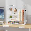 imageMarbrasse 3Tier Desk Shelf Organizer with Handle Desktop Bookshelf File Holder Mesh Display Shelf Organizer Storage Rack for Office Home Supplies Kitchen BlackDesk Shelf Organizer  White