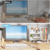 imageMarbrasse 3Tier Desk Shelf Organizer with Handle Desktop Bookshelf File Holder Mesh Display Shelf Organizer Storage Rack for Office Home Supplies Kitchen BlackDesk Shelf Organizer  White