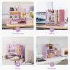 imageMarbrasse 3Tier Desk Shelf Organizer with Handle Desktop Bookshelf File Holder Mesh Display Shelf Organizer Storage Rack for Office Home Supplies Kitchen BlackDesk Shelf Organizer  Purple