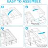 imageMarbrasse Acrylic Expandable Drawer Organizer Clear Desk Drawer Organizer Tray with 5 Dividers Desk Organizers and Accessories 10 Adjustable Compartments for Office Supplies Makeup ampamp Vanity