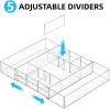 imageMarbrasse Acrylic Expandable Drawer Organizer Clear Desk Drawer Organizer Tray with 5 Dividers Desk Organizers and Accessories 10 Adjustable Compartments for Office Supplies Makeup ampamp Vanity
