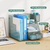 imageMarbrasse Desk Organizer and Accessories 3Tier File Organizer with Drawer and Pen Holder Small Desktop Organizer and Storage for Workspace Office Supplies BlackGreen