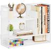 imageMarbrasse 3Tier Desk Shelf Organizer with Handle Desktop Bookshelf File Holder Mesh Display Shelf Organizer Storage Rack for Office Home Supplies Kitchen BlackDesk Shelf Organizer  White
