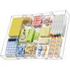 imageMarbrasse Acrylic Expandable Drawer Organizer Clear Desk Drawer Organizer Tray with 5 Dividers Desk Organizers and Accessories 10 Adjustable Compartments for Office Supplies Makeup ampamp Vanity