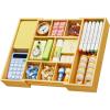 imageMarbrasse Bamboo Expandable Drawer Organizer Desk Drawer Organizer Tray with 5 Dividers Desk Organizers and Accessories 10 Adjustable Compartments for Office Supplies Junk Makeup ampamp Vanity