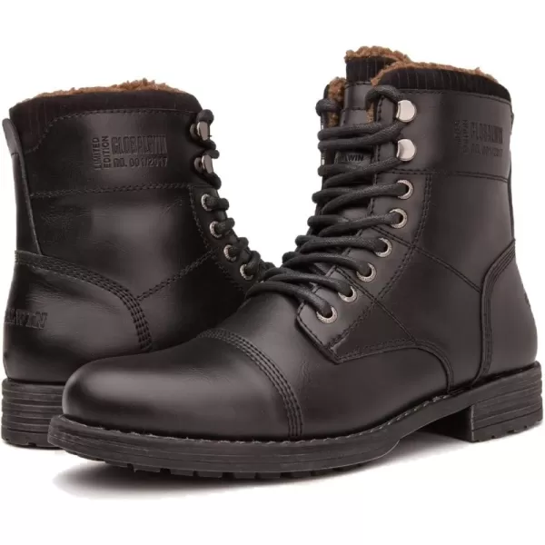 GLOBALWIN Mens Fashion Lace Up Cap Toe Winter Ankle Combat Boots