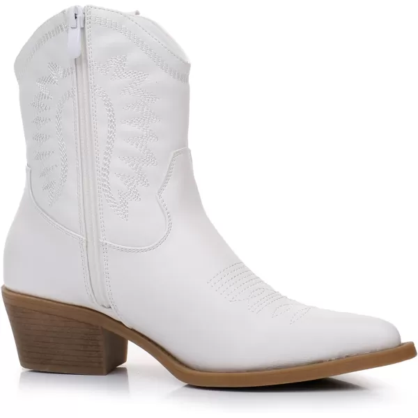GLOBALWIN Women's Western Charm Cowgirl Boots Mid Calf Comfy Cowboy Boots For Women With Pointed Toe