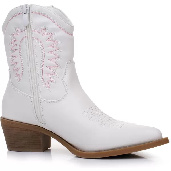 GLOBALWIN Women's Western Charm Cowgirl Boots Mid Calf Comfy Cowboy Boots For Women With Pointed Toe