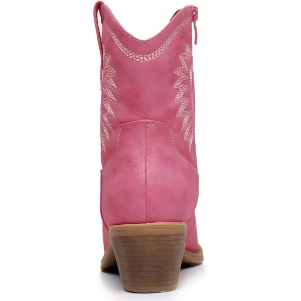 GLOBALWIN Women's Western Charm Cowgirl Boots Mid Calf Comfy Cowboy Boots For Women With Pointed Toe