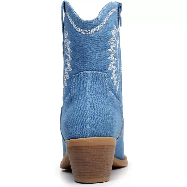GLOBALWIN Women's Western Charm Cowgirl Boots Mid Calf Comfy Cowboy Boots For Women With Pointed Toe