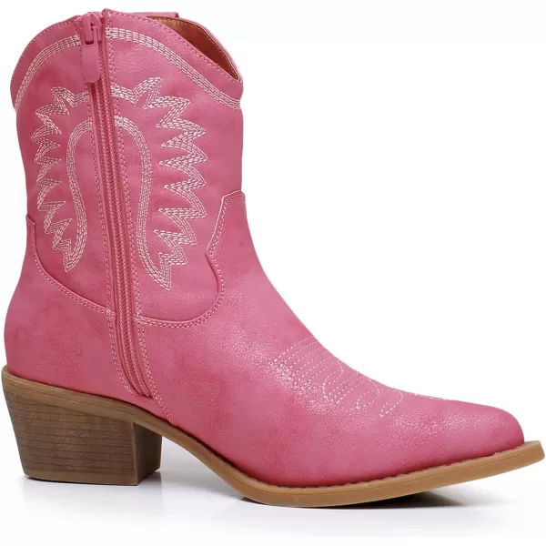 GLOBALWIN Women's Western Charm Cowgirl Boots Mid Calf Comfy Cowboy Boots For Women With Pointed Toe