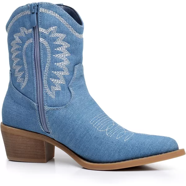 GLOBALWIN Women's Western Charm Cowgirl Boots Mid Calf Comfy Cowboy Boots For Women With Pointed Toe