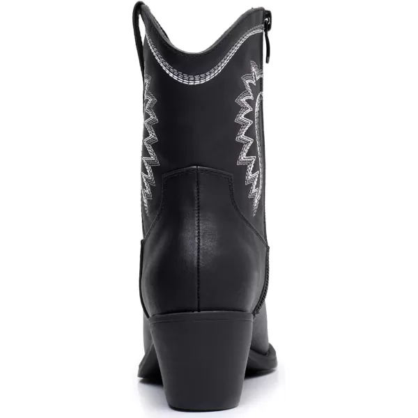 GLOBALWIN Women's Western Charm Cowgirl Boots Mid Calf Comfy Cowboy Boots For Women With Pointed Toe