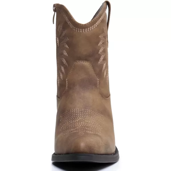 GLOBALWIN Women's Western Charm Cowgirl Boots Mid Calf Comfy Cowboy Boots For Women With Pointed Toe