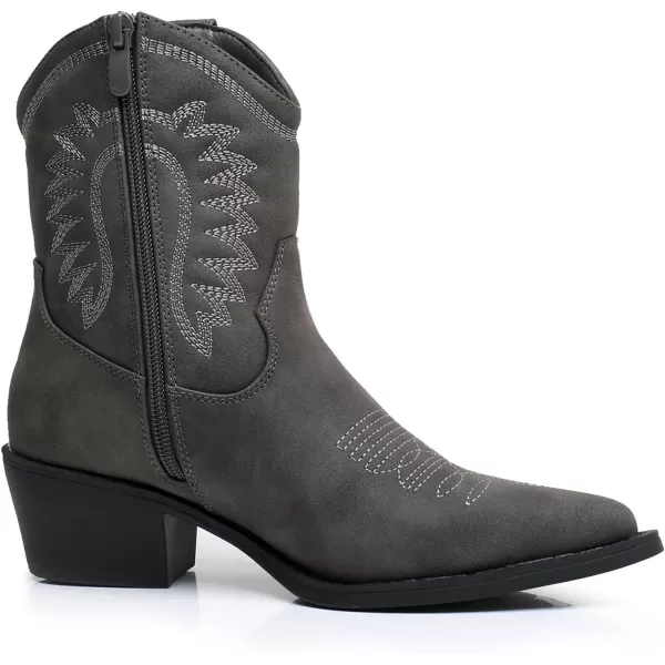 GLOBALWIN Women's Western Charm Cowgirl Boots Mid Calf Comfy Cowboy Boots For Women With Pointed Toe