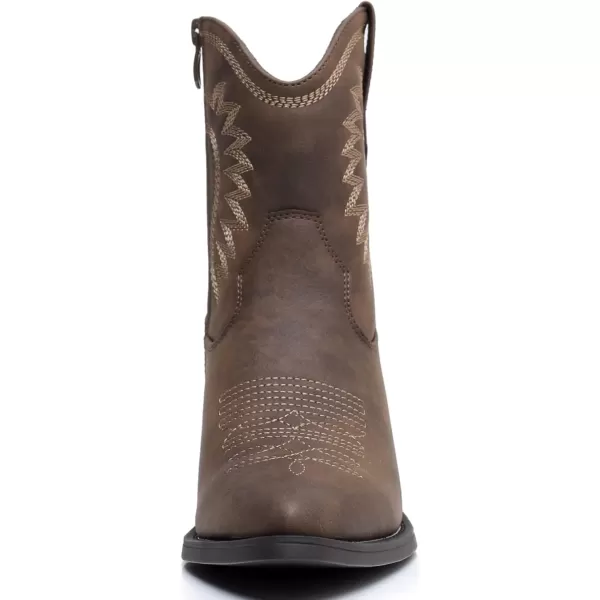 GLOBALWIN Women's Western Charm Cowgirl Boots Mid Calf Comfy Cowboy Boots For Women With Pointed Toe