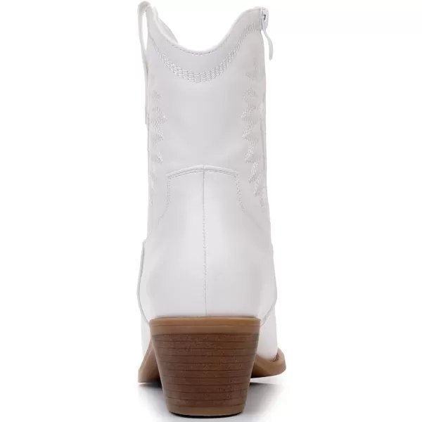 GLOBALWIN Women's Western Charm Cowgirl Boots Mid Calf Comfy Cowboy Boots For Women With Pointed Toe