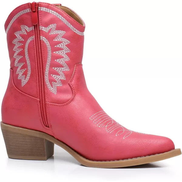 GLOBALWIN Women's Western Charm Cowgirl Boots Mid Calf Comfy Cowboy Boots For Women With Pointed Toe