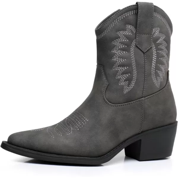 GLOBALWIN Women's Western Charm Cowgirl Boots Mid Calf Comfy Cowboy Boots For Women With Pointed Toe