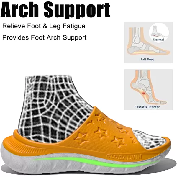 GLOBALWIN Sports Recovery Slides for Women Ava Sports Sandals With Comfortable Arch Support Indoor Outdoor Cloud Slippers Reduce Stress on Feet Lightweight Pillow Slides