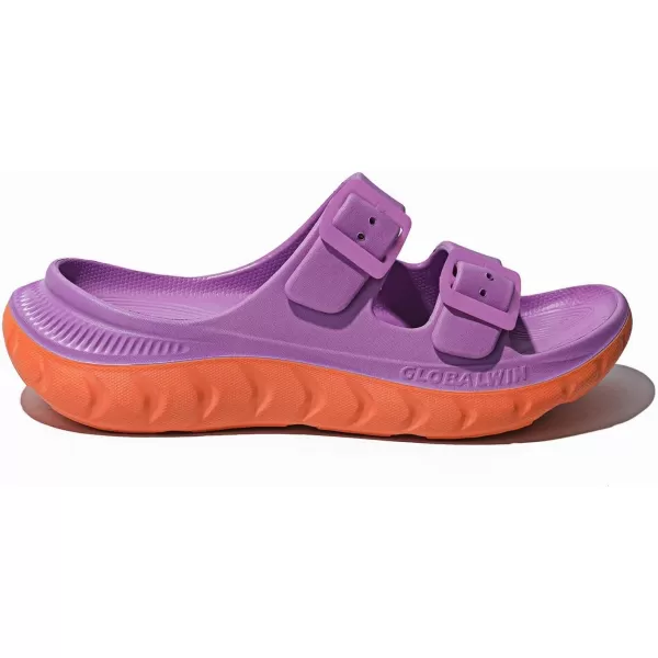 GLOBALWIN Sports Recovery Slides For Women Mia Sandals With Comfortable Arch Support Indoor Outdoor Cloud Slippers Reduce Stress on Feet Lightweight