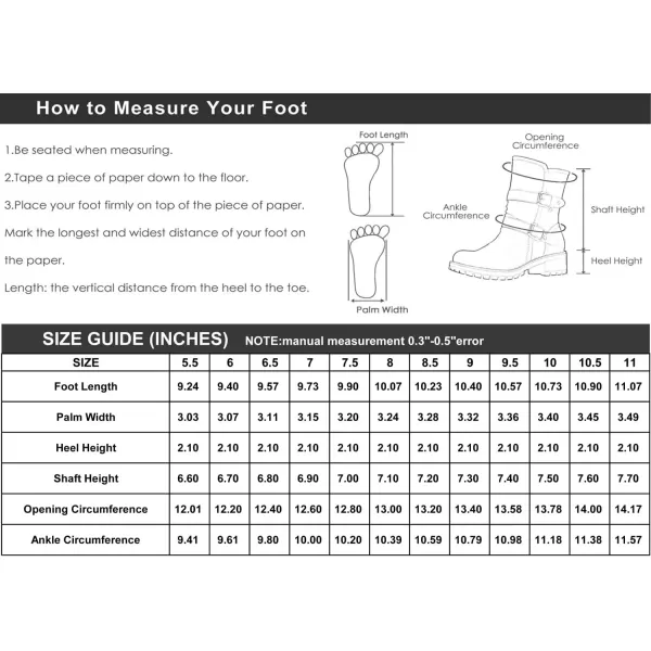 GLOBALWIN Women's Biker Boots Lace up Mid Calf Motorcycle Fashion Festival Boots Combat Riding Military Boots for Women
