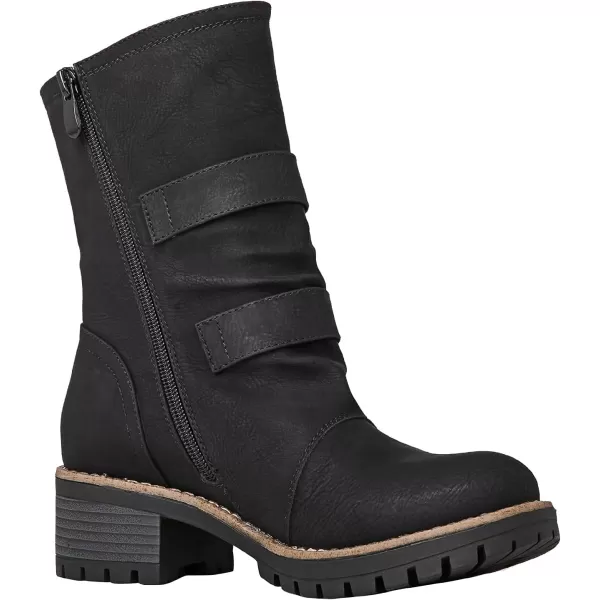 GLOBALWIN Women's Biker Boots Lace up Mid Calf Motorcycle Fashion Festival Boots Combat Riding Military Boots for Women
